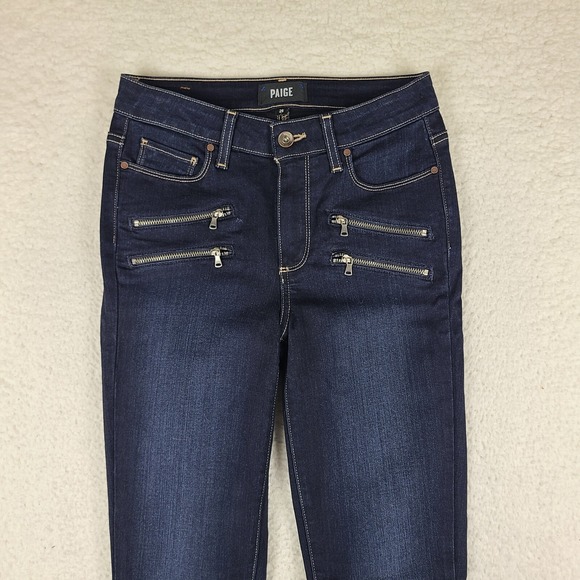 Paige Jeans Womens 26 Blue High Rise Edgemont Acadia No Whiskers Dark Wash *‎ - Picture 2 of 15